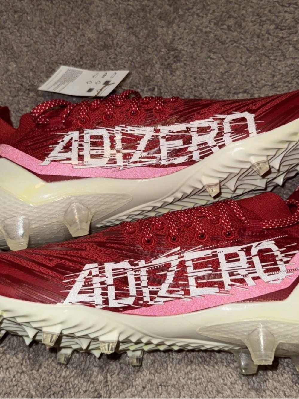 Adidas ADIZERO  PRIMEKNIT Low Top Football Cleats Power Red HP8745 Men’s Sz 10.5
